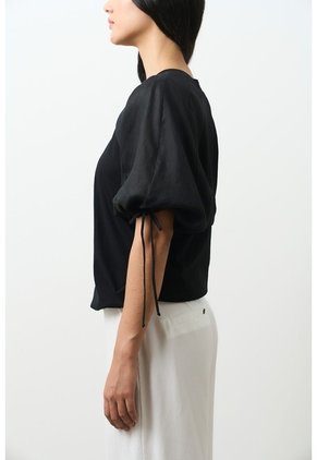 Camiseta En Lino Y Tejido De Punto Para Mujer Gael Camiseta En Lino Y Tejido De Punto Para Mujer Gael Negro S VÉLEZ