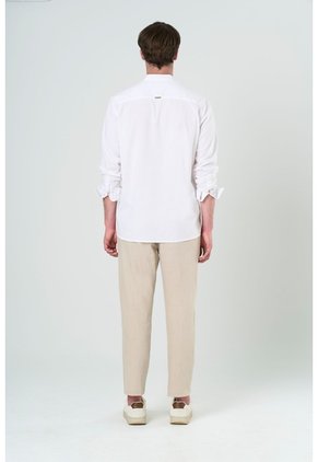 Camisa Manga Larga Para Hombre Cuello Nerú Camisa Manga Larga Para Hombre Cuello Nerú Blanco L VÉLEZ