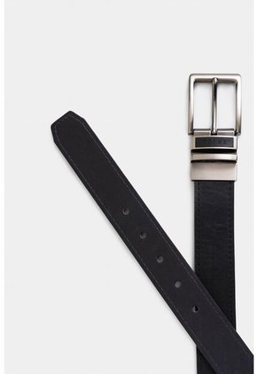 Cinturón Doble Faz De Cuero Para Hombre Doble Pasador Cinturón Doble Faz De Cuero Para Hombre Doble Pasador Negro 40 Vélez