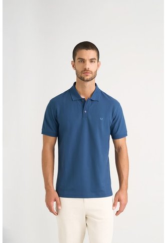Polo Para Hombre Semi Fit Detalle Jacquard Polo Para Hombre Semi Fit Detalle Jacquard Azul Oscuro XL VÉLEZ Vélez