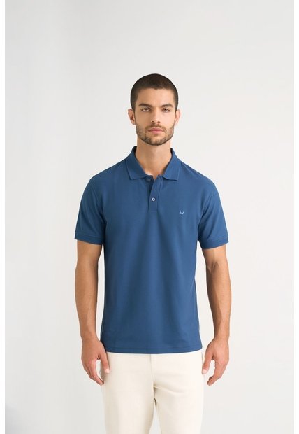 Polo Para Hombre Semi Fit Detalle Jacquard Polo Para Hombre Semi Fit Detalle Jacquard Azul Oscuro XL VÉLEZ