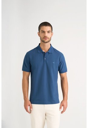 Polo Para Hombre Semi Fit Detalle Jacquard Polo Para Hombre Semi Fit Detalle Jacquard Azul Oscuro XL VÉLEZ