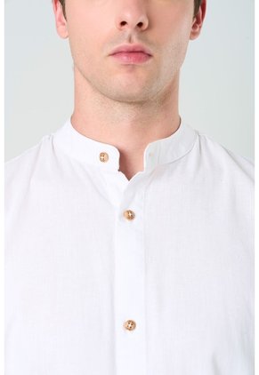 Camisa Manga Larga Para Hombre Cuello Nerú Camisa Manga Larga Para Hombre Cuello Nerú Blanco L VÉLEZ