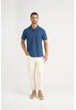 Polo Para Hombre Semi Fit Detalle Jacquard Polo Para Hombre Semi Fit Detalle Jacquard Azul Oscuro XL VÉLEZ de Vélez