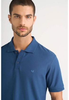 Polo Para Hombre Semi Fit Detalle Jacquard Polo Para Hombre Semi Fit Detalle Jacquard Azul Oscuro XL VÉLEZ