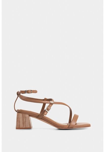 Sandalia Tacón Katilu De Cuero Para Mujer Amarre Con Hebilla Sandalia Tacón Katilu De Cuero Para Mujer Amarre Con Hebilla Miel 40 Vélez