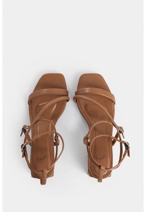 Sandalia Tacón Katilu De Cuero Para Mujer Amarre Con Hebilla Sandalia Tacón Katilu De Cuero Para Mujer Amarre Con Hebilla Miel 40 Vélez