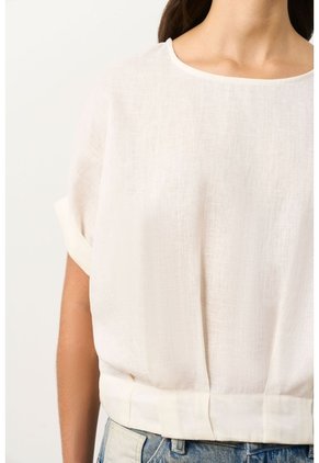 Camisa Manga Corta Para Mujer Sereno Camisa Manga Corta Para Mujer Sereno Crema L VÉLEZ