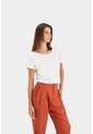 Camiseta Manga Corta Para Mujer Bolsillo Cuero Camiseta Manga Corta Para Mujer Bolsillo Cuero Blanco XS VÉLEZ de Vélez