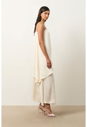 Vestido Loa Maxi Con Efecto Satinado Para Mujer Vestido Loa Maxi Con Efecto Satinado Para Mujer Crema 12 VÉLEZ