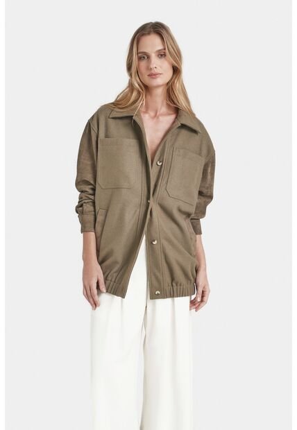 Chaqueta Bomber Aurora Para Mujer Detalles Gamuza Chaqueta Bomber Aurora Para Mujer Detalles Gamuza Verde Oliva L Vélez