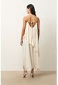 Vestido Loa Maxi Con Efecto Satinado Para Mujer Vestido Loa Maxi Con Efecto Satinado Para Mujer Crema 12 VÉLEZ de Vélez
