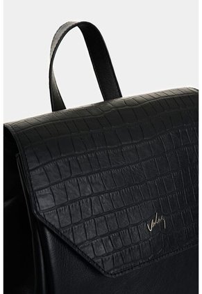 Morral Rosario De Cuero Para Mujer Corte Hexagonal Morral Rosario De Cuero Para Mujer Corte Hexagonal Negro VÉLEZ