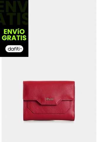 Billetera De Cuero Para Mujer Waves Billetera De Cuero Para Mujer Waves Rojo VÉLEZ Vélez
