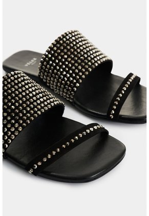 Sandalia Plana De Cuero Para Mujer Wave Sandalia Plana De Cuero Para Mujer Wave Negro 41 VÉLEZ
