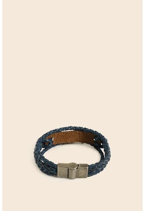 Manilla Klee De Cuero Para Hombre Tejido Artesanal Manilla Klee De Cuero Para Hombre Tejido Artesanal Azul Oscuro Vélez