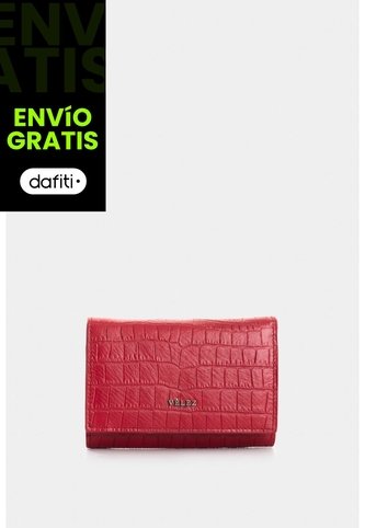 Billetera De Cuero Grabado Para Mujer Tessa Billetera De Cuero Grabado Para Mujer Tessa Rojo VÉLEZ Vélez