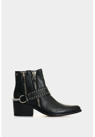 Botines Silueta Texana De Cuero Para Mujer Saturno Botines Silueta Texana De Cuero Para Mujer Saturno Negro 35 VÉLEZ Vélez