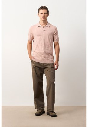 Polo Manga Corta Tejida Para Hombre Xinca Polo Manga Corta Tejida Para Hombre Xinca Natural XL VÉLEZ