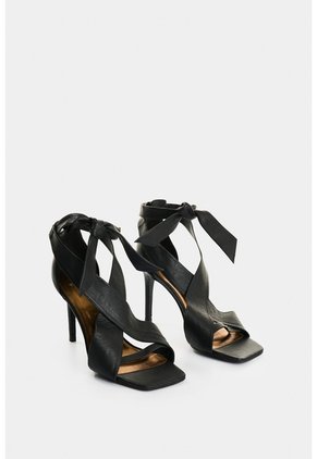 Sandalia Tacón Nucifera De Cuero Para Mujer Straps Sandalia Tacón Nucifera De Cuero Para Mujer Straps Negro 39 VÉLEZ
