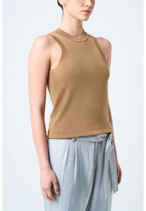 Top Tank Tejido Rectilíneo Para Mujer Manga Sisa Top Tank Tejido Rectilíneo Para Mujer Manga Sisa Miel XL VÉLEZ