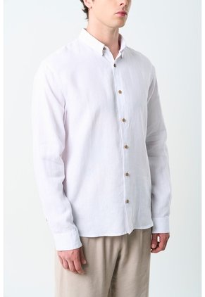 Camisa Manga Larga Semi Fitted Para Hombre Roma Camisa Manga Larga Semi Fitted Para Hombre Roma Blanco L VÉLEZ