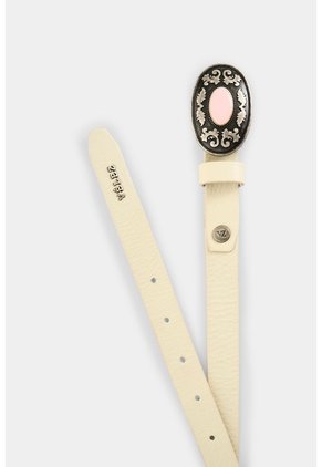 Cinturón Unifaz En Cuero Para Mujer Sierra Cinturón Unifaz En Cuero Para Mujer Sierra Crema S VÉLEZ