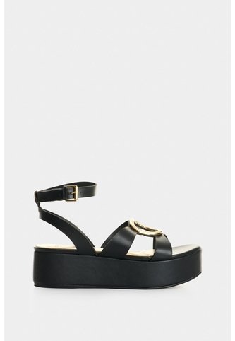 Sandalia Plataforma De Cuero Para Mujer Lagoon Sandalia Plataforma De Cuero Para Mujer Lagoon Negro 34 VÉLEZ Vélez