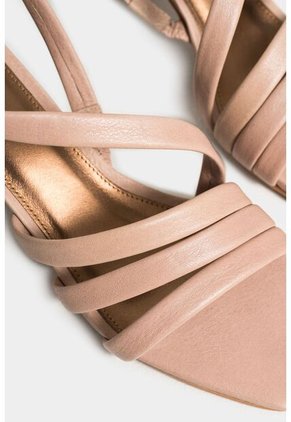 Sandalia Tacón Gobi De Cuero Liso Para Mujer Straps Sandalia Tacón Gobi De Cuero Liso Para Mujer Straps Arena 35 VÉLEZ