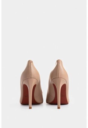 Tacones Cerrados De Cuero Liso Tacones Cerrados De Cuero Liso Natural 36 VÉLEZ