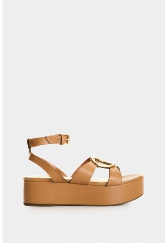 Sandalia Plataforma De Cuero Para Mujer Lagoon Sandalia Plataforma De Cuero Para Mujer Lagoon Miel 35 VÉLEZ Vélez