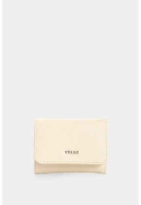 Billetera Pequeña En Cuero Para Mujer Billetera Pequeña En Cuero Para Mujer Crema VÉLEZ