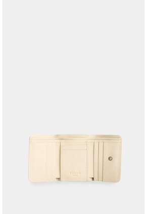 Billetera Pequeña En Cuero Para Mujer Billetera Pequeña En Cuero Para Mujer Crema VÉLEZ