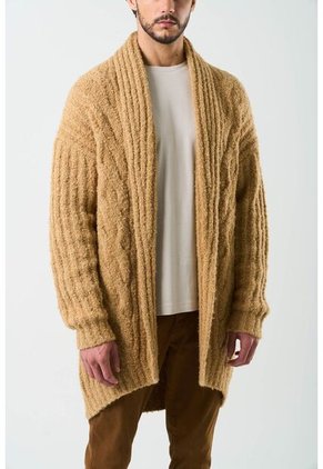 Cardigan Acanalado Para Hombre Selva Cardigan Acanalado Para Hombre Selva Miel XXL VÉLEZ