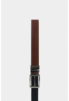 Cinturón Doble Faz De Cuero Para Hombre Doble Pasador Cinturón Doble Faz De Cuero Para Hombre Doble Pasador Miel 30 VÉLEZ