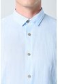 Camisa Manga Larga En Lino Para Hombre Silueta Semi Ajustada Camisa Manga Larga En Lino Para Hombre Silueta Semi Ajustada Azul Claro M VÉLEZ de Vélez