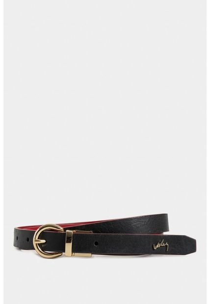 Cinturón Doble Faz Rea 2.0 De Cuero Liso Para Mujer Puntera Hexagonal Cinturón Doble Faz Rea 2.0 De Cuero Liso Para Mujer Puntera Hexagonal Negro M Vélez