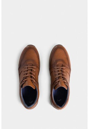 Tenis Devant De Cuero Para Hombre Cortes Efecto Envejecido Tenis Devant De Cuero Para Hombre Cortes Efecto Envejecido Miel 38 Vélez