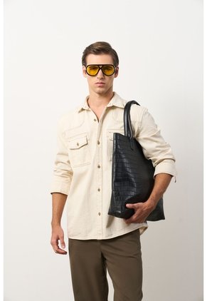 Sobrecamisa En Denim Para Hombre Magma Sobrecamisa En Denim Para Hombre Magma Crema XS VÉLEZ