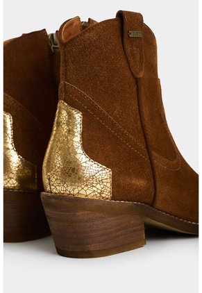 Botines Texanos De Cuero Gamuzado Para Mujer Sahara Botines Texanos De Cuero Gamuzado Para Mujer Sahara Miel 37 VÉLEZ