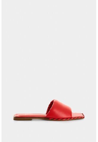 Sandalia Plana De Cuero Para Mujer Aurora Sandalia Plana De Cuero Para Mujer Aurora Rojo 35 VÉLEZ Vélez