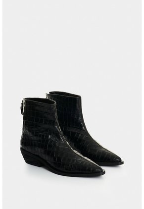 Botín En Cuero Croco Para Mujer Arizona Botín En Cuero Croco Para Mujer Arizona Negro 36 VÉLEZ