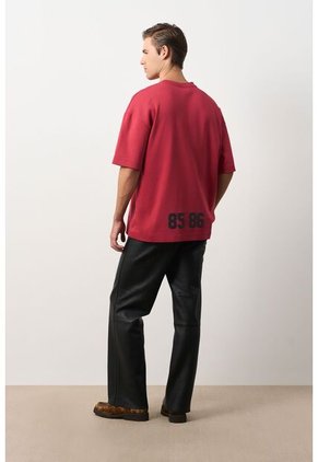 Camiseta Relaxed Fit Para Hombre Camiseta Relaxed Fit Para Hombre Rojo XL VÉLEZ
