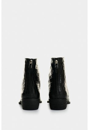 Botín En Cuero Croco Para Mujer Arizona Botín En Cuero Croco Para Mujer Arizona Negro 36 VÉLEZ