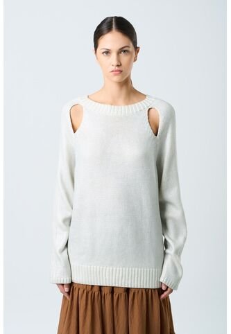 Sweater Star En Tejido Rectilíneo Para Mujer Efecto Metalizado Sweater Star En Tejido Rectilíneo Para Mujer Efecto Metalizado Crema XL VÉLEZ Vélez