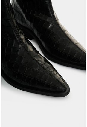 Botín En Cuero Croco Para Mujer Arizona Botín En Cuero Croco Para Mujer Arizona Negro 36 VÉLEZ