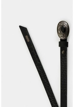 Cinturón Unifaz De Cuero Grabado Para Mujer Hazel Cinturón Unifaz De Cuero Grabado Para Mujer Hazel Negro M VÉLEZ