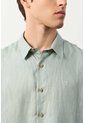 Camisa En Lino Manga Corta Siena Para Hombre Camisa En Lino Manga Corta Siena Para Hombre Verde Oliva XL VÉLEZ de Vélez