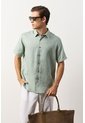 Camisa En Lino Manga Corta Siena Para Hombre Camisa En Lino Manga Corta Siena Para Hombre Verde Oliva XL VÉLEZ de Vélez