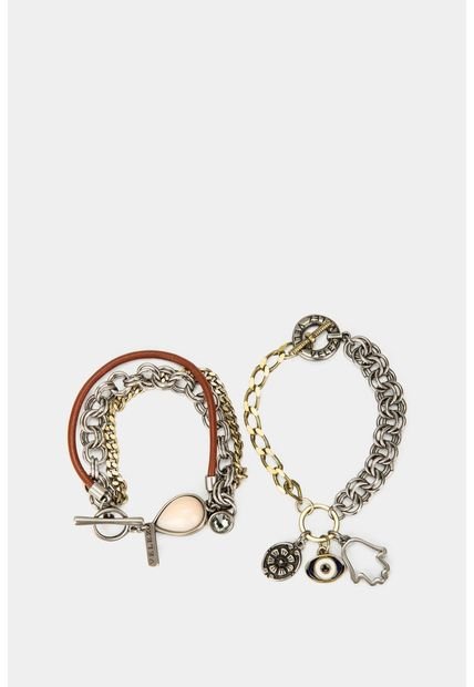 Set De Manillas Jardín Para Mujer Combinación De Cadenas Miel Set De Manillas Jardín Para Mujer Combinación De Cadenas Miel Vélez